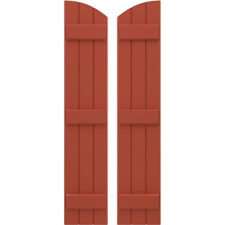 Ekena Millwork Americraft 3-Board (3 Batten) Wood Joined Board-n-Batten Shutters w/Ellipt Top, ARW401BE311X45CLH, PR ARW401BE311X45CLH